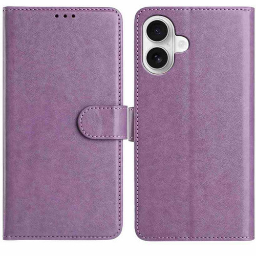iPhone 17 Lambskin 8-card Slot Leather Phone Case - Purple