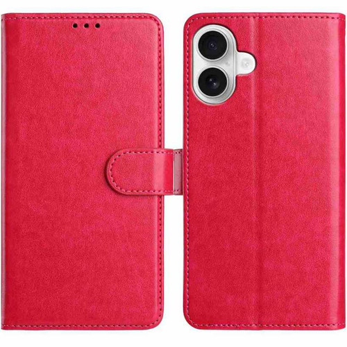 iPhone 17 Lambskin 8-card Slot Leather Phone Case - Rose Red