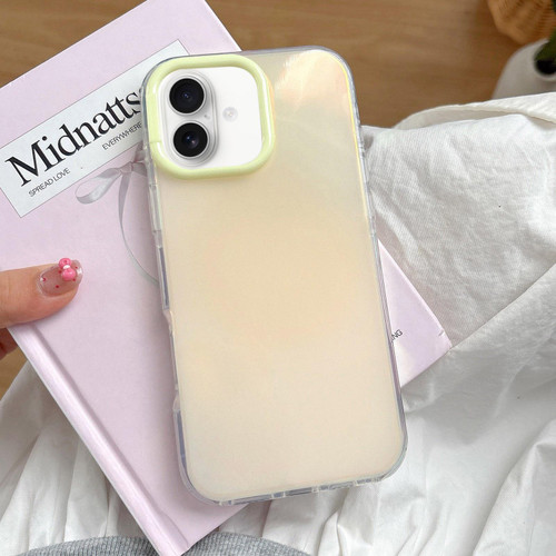 iPhone 17 Large Camera Frame Vibrant Jelly Color TPU + IMD Phone Case - Yellow