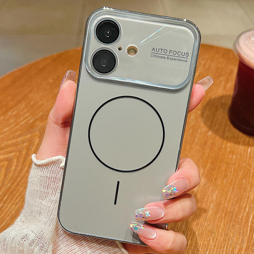 iPhone 17 Laser Large Hole Camera Frame Fine Ring Magsafe Phone Case - Titanium Gray