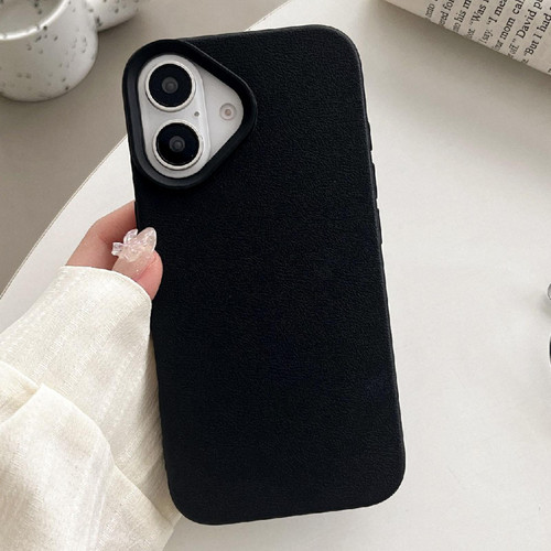 iPhone 17 Leather Texture TPU Full Coverage Phone Case - Black