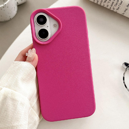 iPhone 17 Leather Texture TPU Full Coverage Phone Case - Rose Red