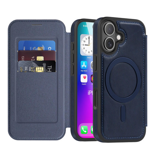 iPhone 17 Linton MagSafe Leather Phone Case - Blue