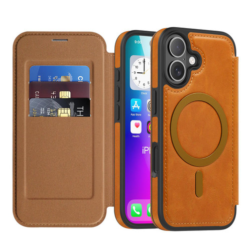 iPhone 17 Linton MagSafe Leather Phone Case - Brown