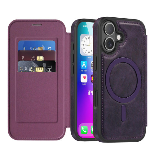 iPhone 17 Linton MagSafe Leather Phone Case - Purple
