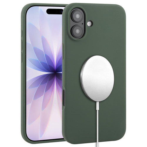 iPhone 17 Liquid Silicone Full Coverage MagSafe Phone Case - Deep Green