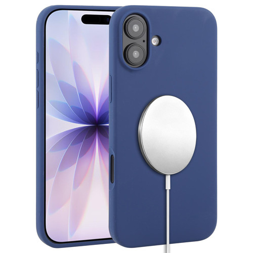 iPhone 17 Liquid Silicone Full Coverage MagSafe Phone Case - Navy Blue