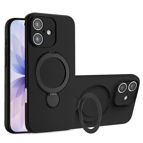 iPhone 17 Liquid Silicone MagSafe Holder Phone Case - Grey