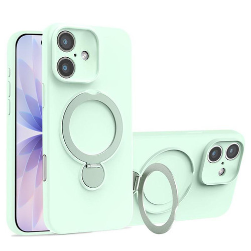 iPhone 17 Liquid Silicone MagSafe Holder Phone Case - Matcha Green