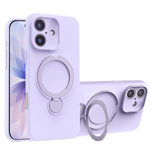 iPhone 17 Liquid Silicone MagSafe Holder Phone Case - Purple