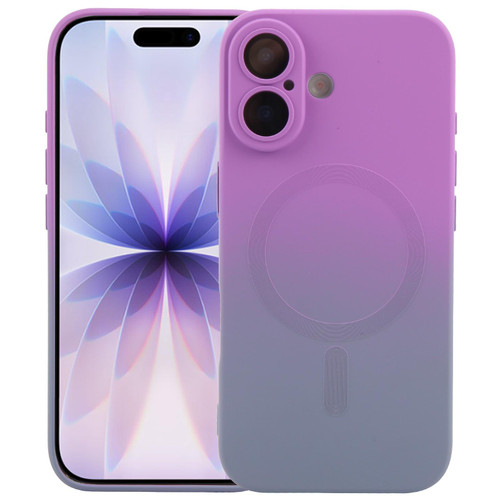 iPhone 17 Liquid TPU Silicone Gradient MagSafe Phone Case - Purple