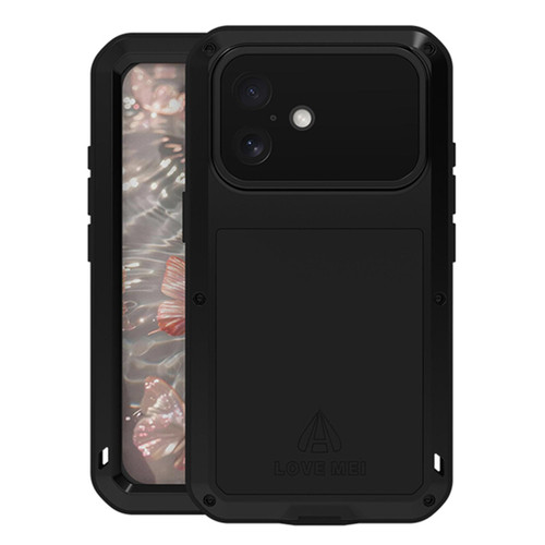iPhone 17 LOVE MEI Metal Shockproof Life Waterproof Dustproof Phone Case - Black