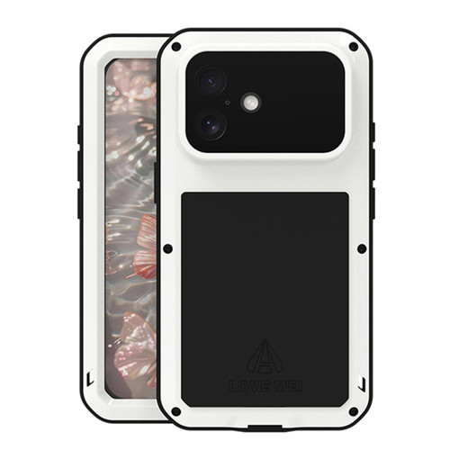 iPhone 17 LOVE MEI Metal Shockproof Life Waterproof Dustproof Phone Case - White