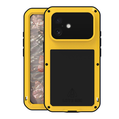 iPhone 17 LOVE MEI Metal Shockproof Life Waterproof Dustproof Phone Case - Yellow