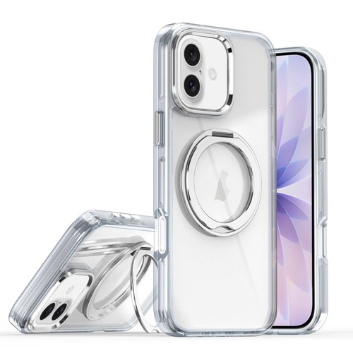 iPhone 17 Magnetic 360 Degree Rotating Holder Phone Case - White