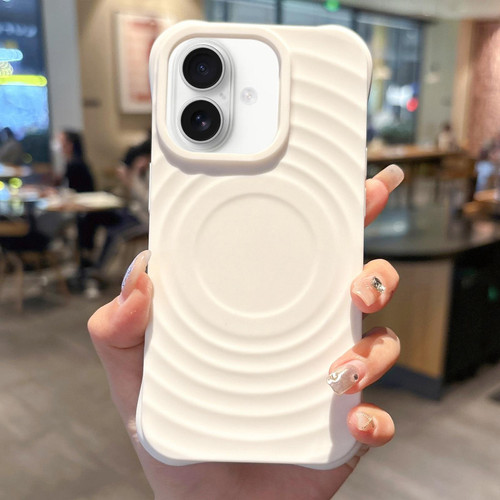 iPhone 17 MagSafe Magnetic Ring Texture TPU Phone Case - White