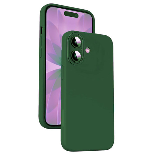 iPhone 17 Microfiber Liquid Silicone Shockproof Phone Case - Dark Green