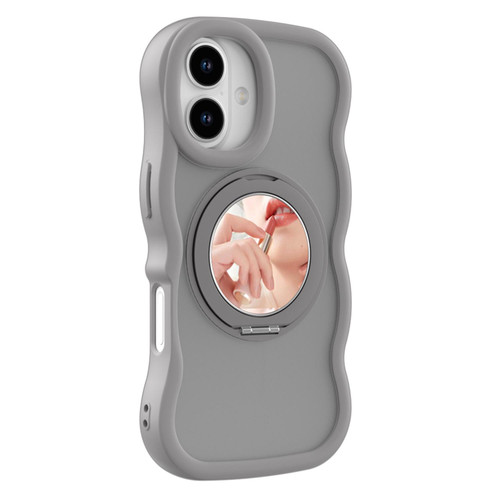 iPhone 17 Mirror Holder MagSafe Phone Case - Grey