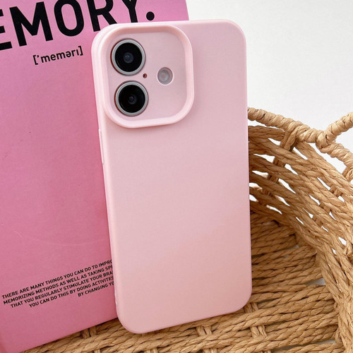 iPhone 17 Precision Hole Camera Frame Solid Color Phone Case - Pink