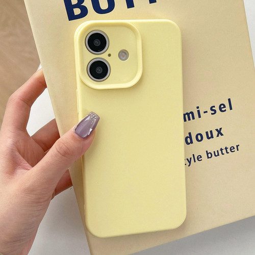 iPhone 17 Precision Hole Camera Frame Solid Color Phone Case - Yellow