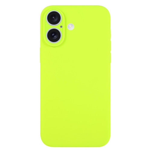 iPhone 17 Pure Color Liquid Silicone Fine Pore Phone Case - Bright Green