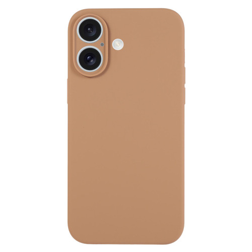 iPhone 17 Pure Color Liquid Silicone Fine Pore Phone Case - Light Brown
