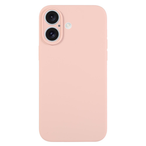 iPhone 17 Pure Color Liquid Silicone Fine Pore Phone Case - Sand Pink