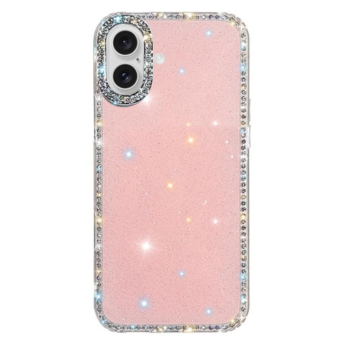iPhone 17 Rhinestone Dual-side IMD PC Hybrid TPU Phone Case - Glitter Light Pink