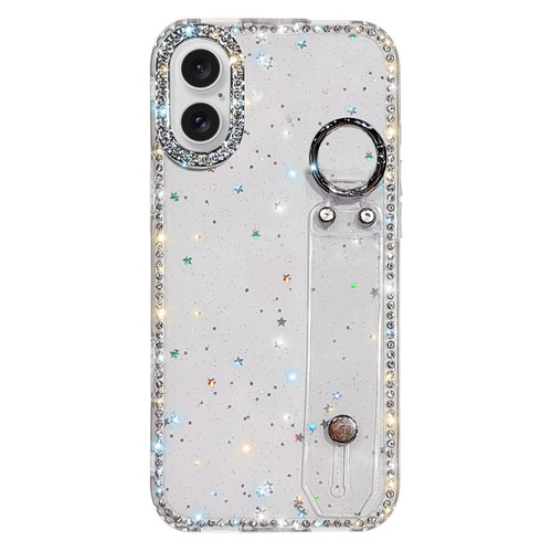 iPhone 17 Rhinestone Glitter Wristband Holder Phone Case - Glitter Stars