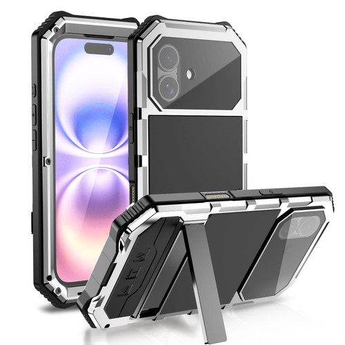 iPhone 17 R-JUST Life Waterproof Dustproof Shockproof Holder Phone Case - Silver