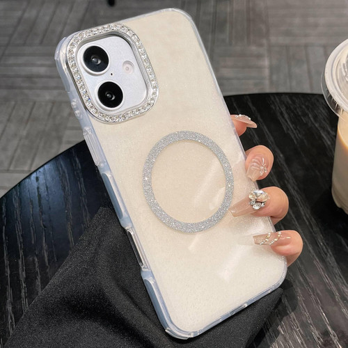 iPhone 17 Rounded Edge Semi-transparent Glitter MagSafe Phone Case - Beige