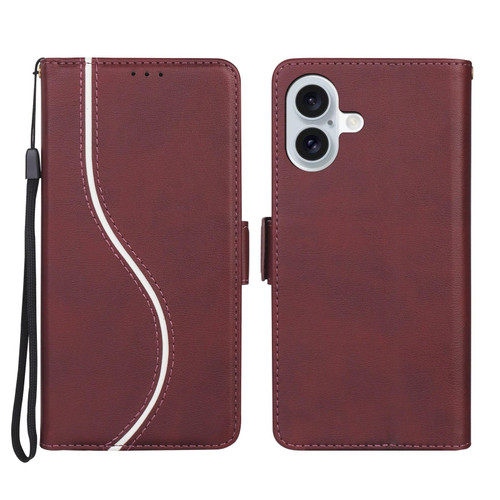 iPhone 17 Side Buckle S Curve Leather Phone Case - Red