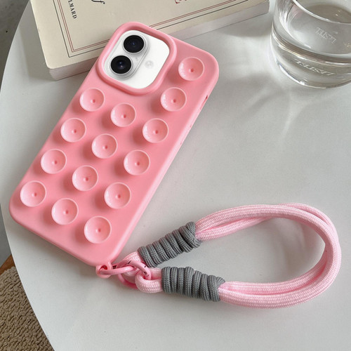 iPhone 17 Pro Simple Suction Cup Silicone Phone Case with Lanyard