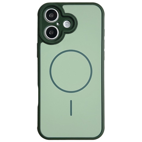 iPhone 17 Skin Feel Color Blocking Cooling Magnetic Phone Case - Dark Green