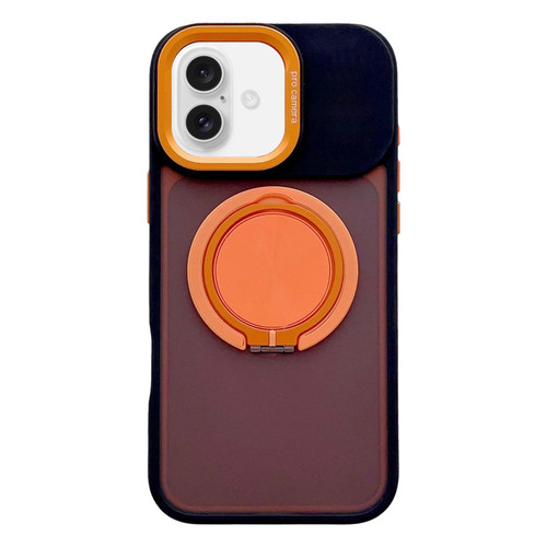 iPhone 17 Skin Feel Frosted 360 Degree Rotation Magnetic Holder MagSafe Phone Case - Orange