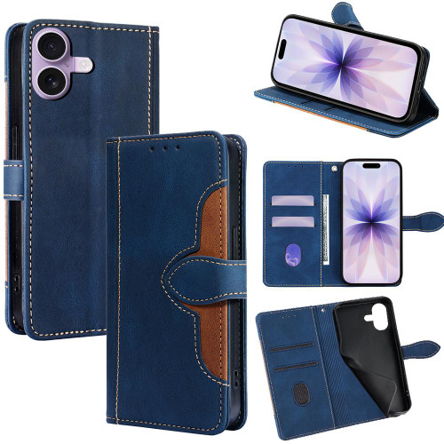 iPhone 17 Skin Feel Magnetic Buckle Leather Phone Case - Blue
