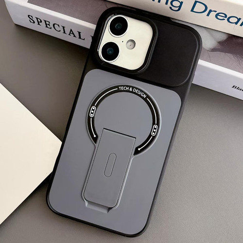 iPhone 17 Skin-Feel TPU Hybrid PC Magnetic Phone Case with Kickstand - Black