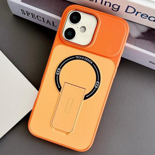 iPhone 17 Skin-Feel TPU Hybrid PC Magnetic Phone Case with Kickstand - Orange