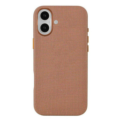 iPhone 17 Tech Textured Hollow MagSafe PC Phone Case, No AI Camera Button - Reddish Brown