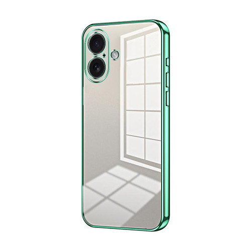 iPhone 17 Transparent Plating Fine Hole Phone Case - Green