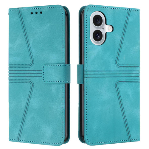 iPhone 17 Triangle Solid Color Leather Phone Case - Green
