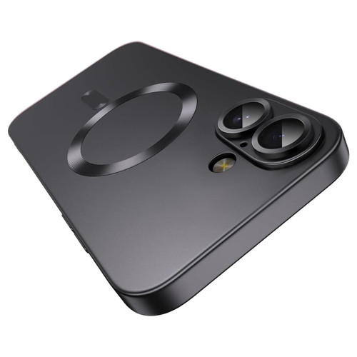 iPhone 17 Ultra thin Metallic TPU MagSafe Phone Case with Lens Film - Black