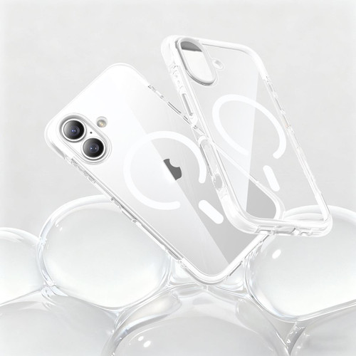 iPhone 17 Vacuum Airbag TPU + Acrylic Magnetic Shockproof Phone Case - White