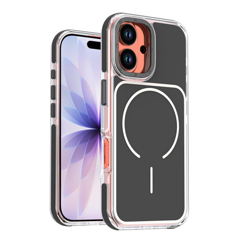 iPhone 17 Vibrant Dual-color TPU + Acrylic Magnetic Phone Case - Black