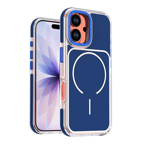iPhone 17 Vibrant Dual-color TPU + Acrylic Magnetic Phone Case - Blue