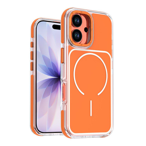 iPhone 17 Vibrant Dual-color TPU + Acrylic Magnetic Phone Case - Orange