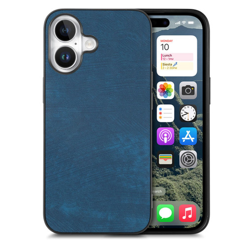 iPhone 17 Vintage Leather PC Back Cover Phone Case - Blue