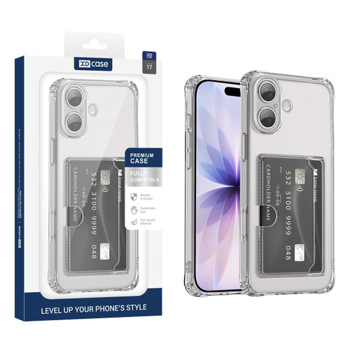 iPhone 17 XDcase Clear TPU Card Slot Precision Hole Phone Case - Transparent