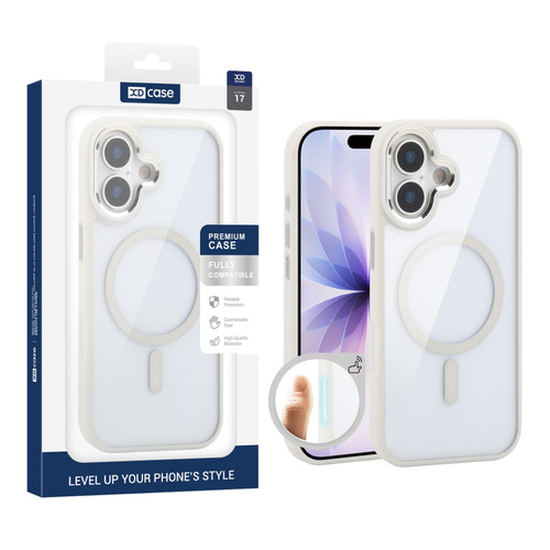 iPhone 17 XDcase JINDUN Clear Cover Independent Metal Button Magnetic Phone Case - Transparent