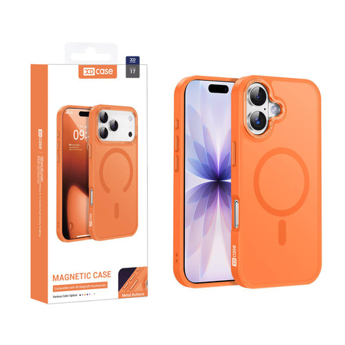 iPhone 17 XDcase Metal Lens Frame Skin Feel Magnetic Phone Case - Orange